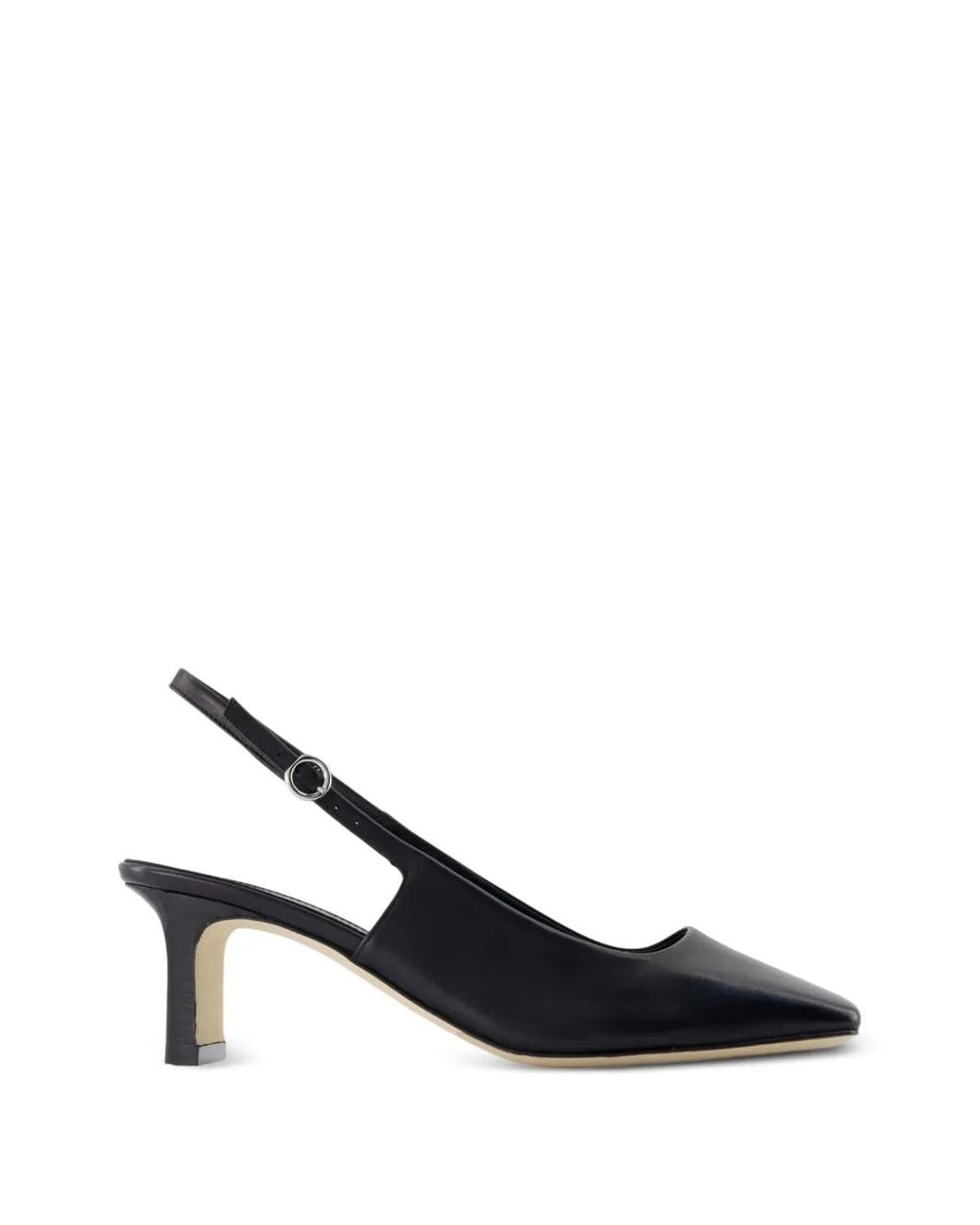 Aeyde Black Liza Square-Toe Leather Pumps