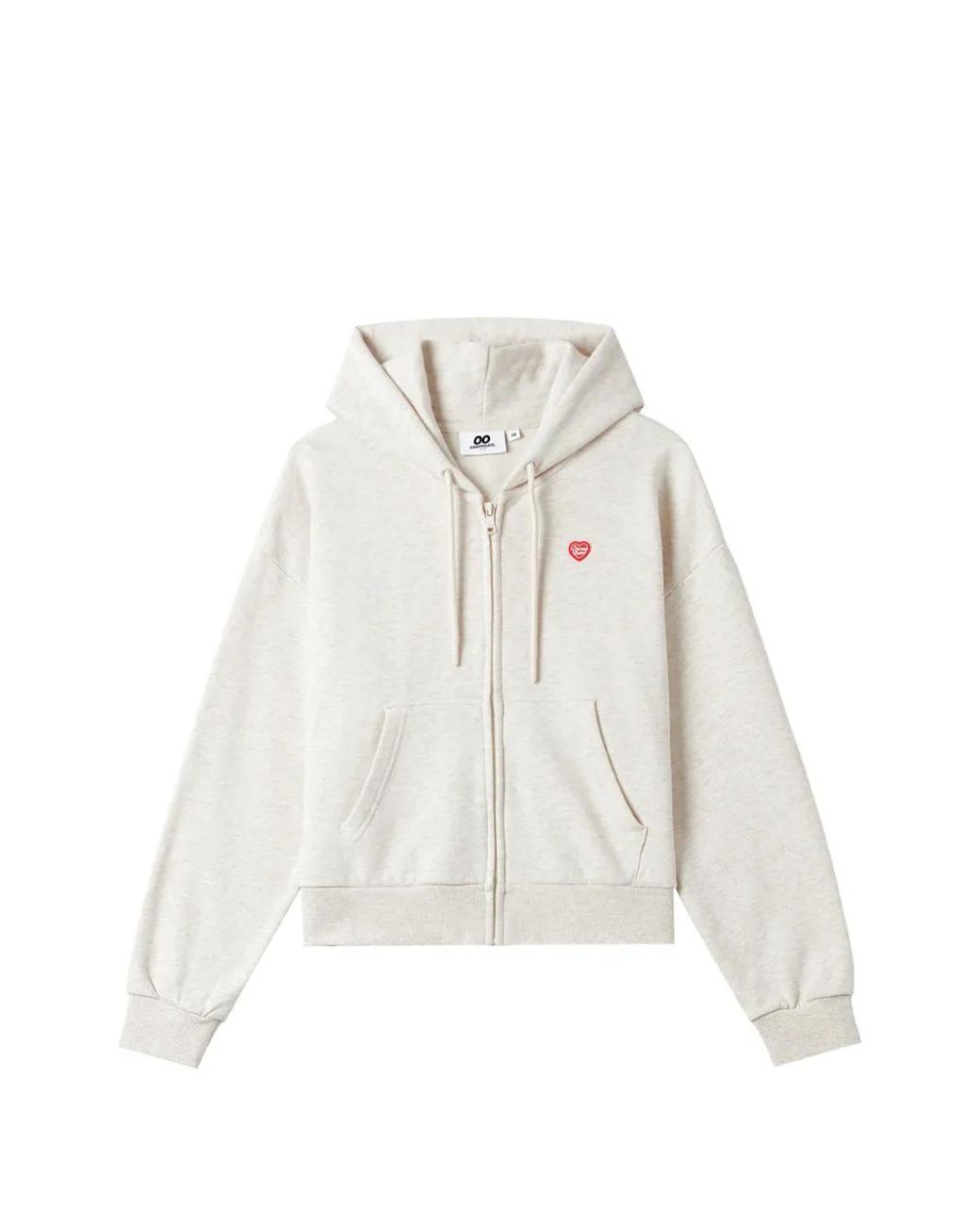 Chocoolate White Logo-Patch Zip-Up Hoodie
