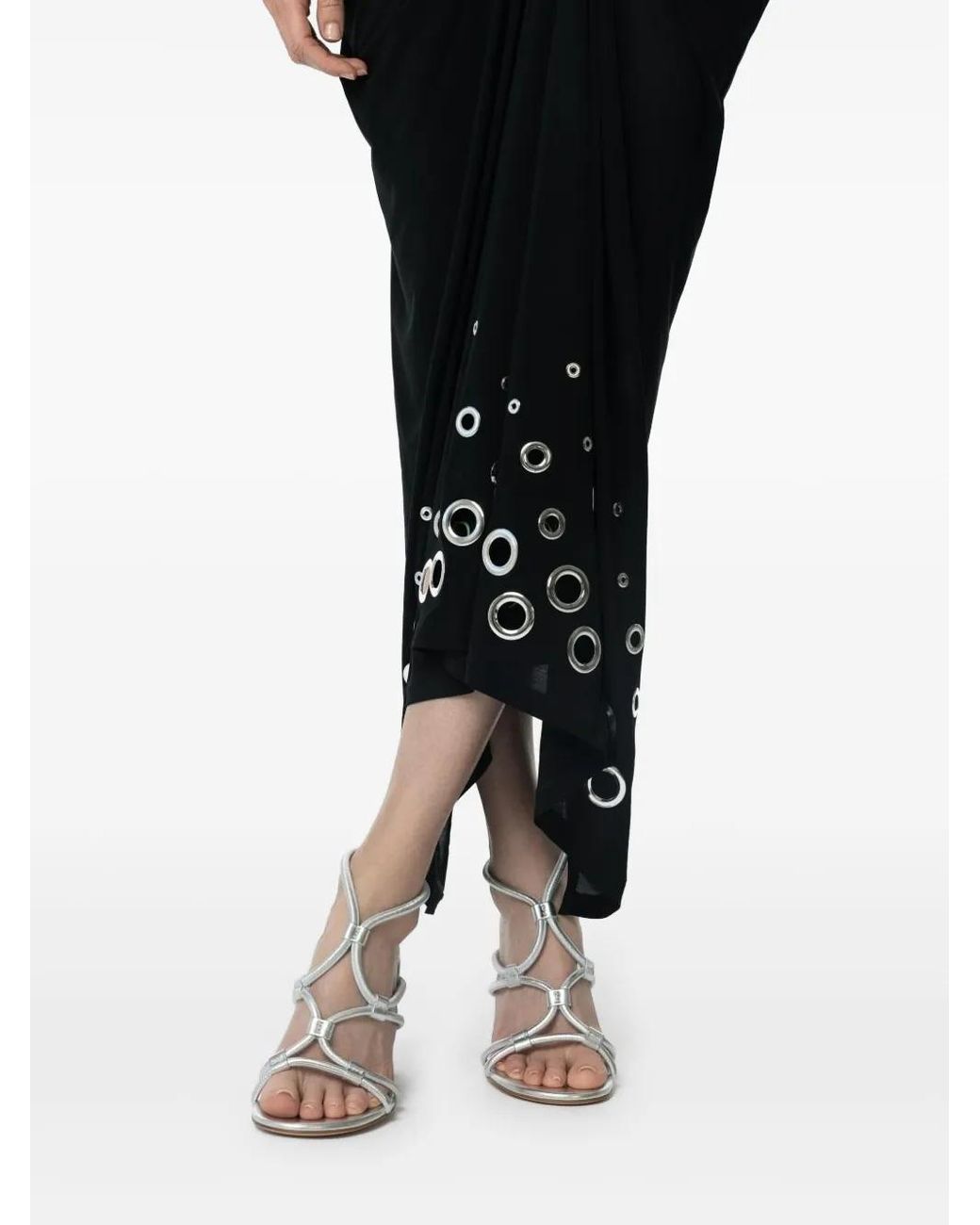 Gianvito Rossi Metallic 85Mm Knotted Leather Sandals