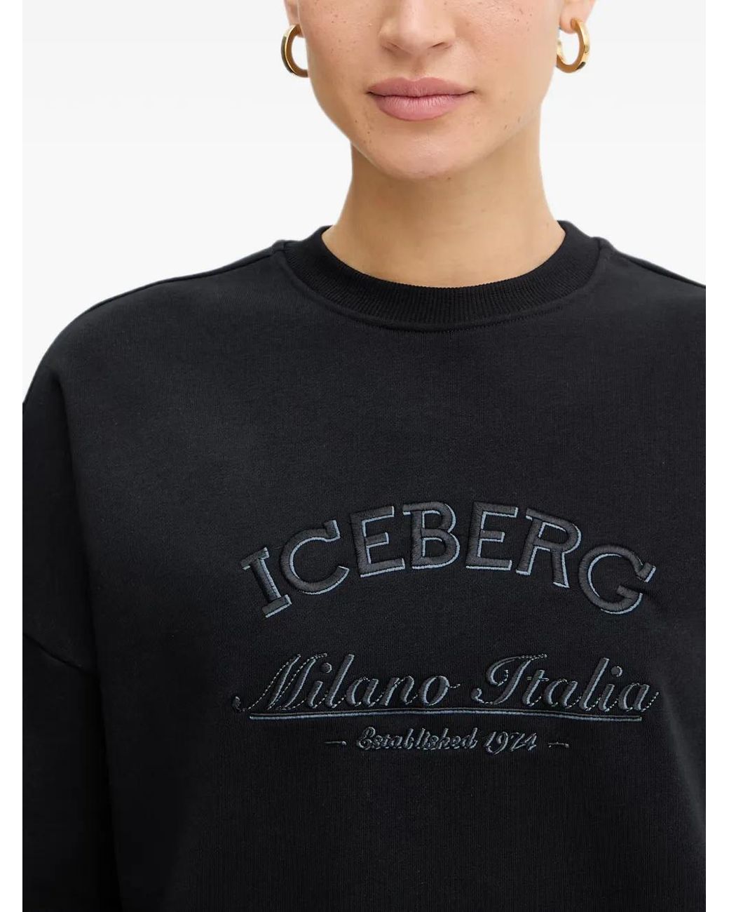 Iceberg Blue Logo-Embroidered Sweatshirt