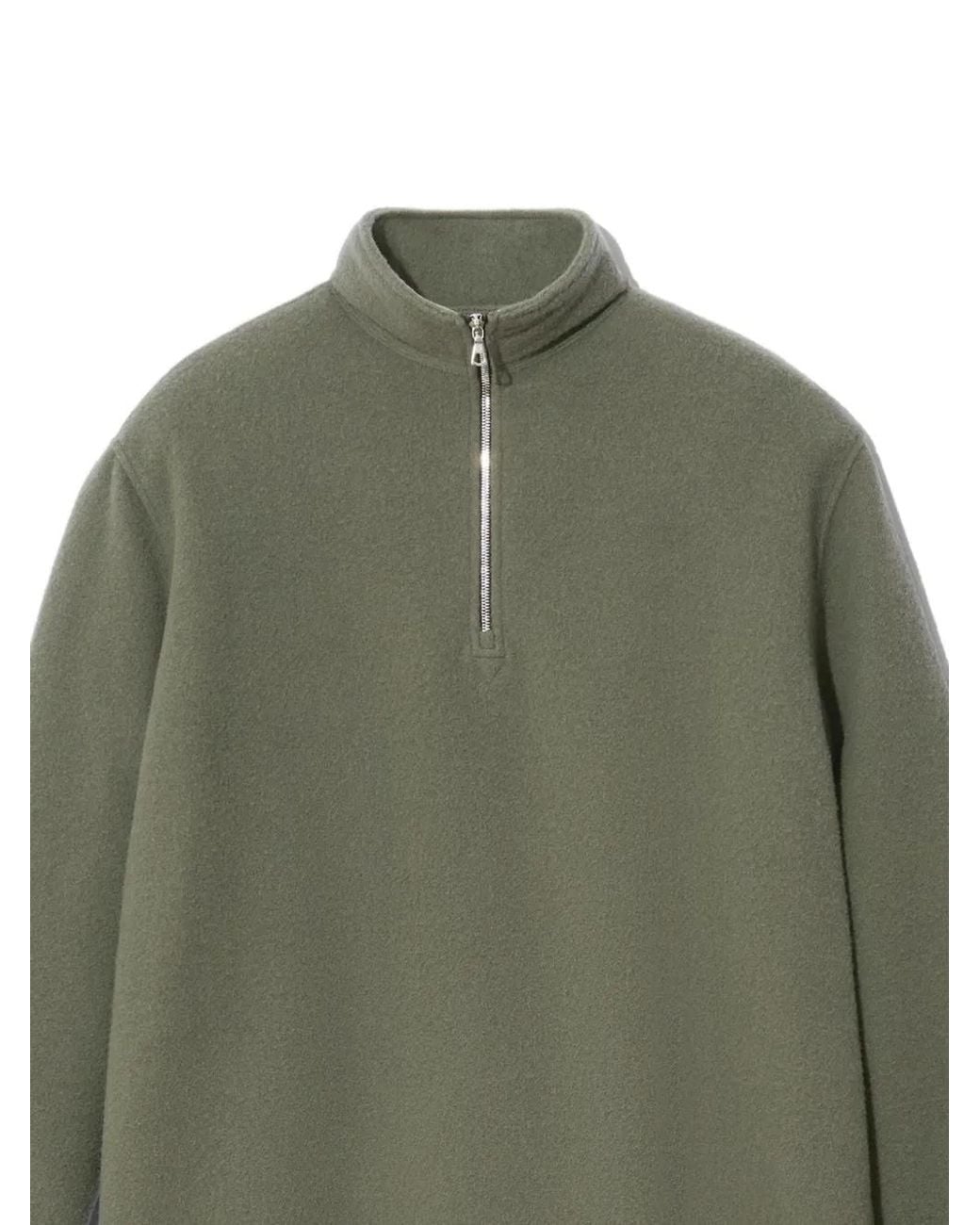 Rier Green Zip Fleece Top