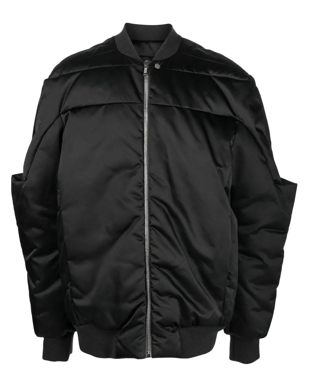 Rick Owens Black Gridered Goose-Down Bomber Jacket for men