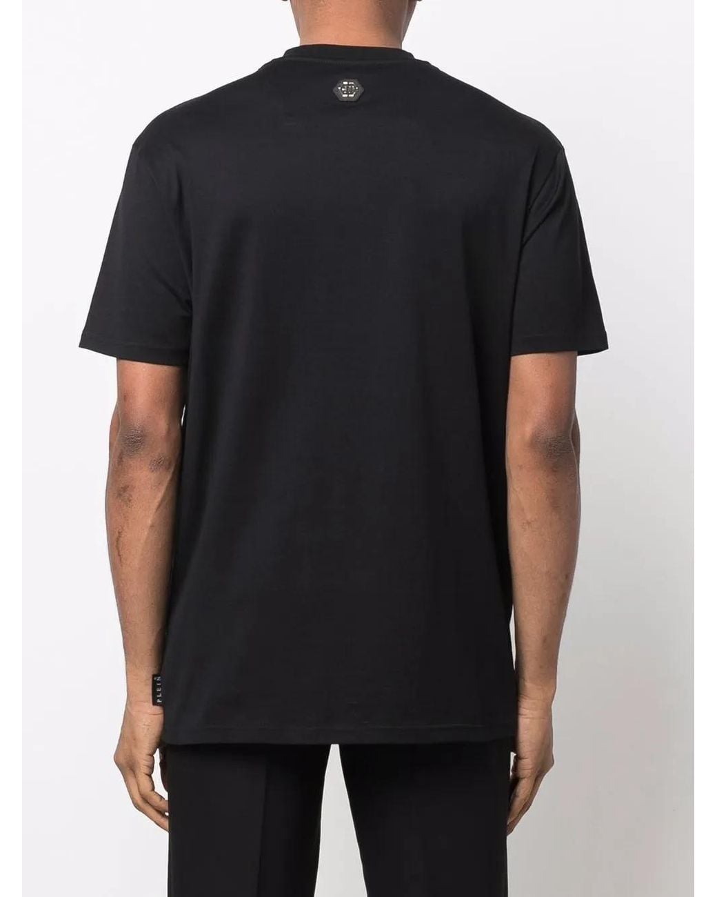 Philipp Plein Black Gem-Embellished Skull Logo-Graphic T-Shirt
