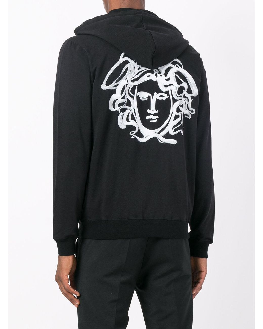Versace Medusa Back Detail Hoodie in Black for Men Lyst