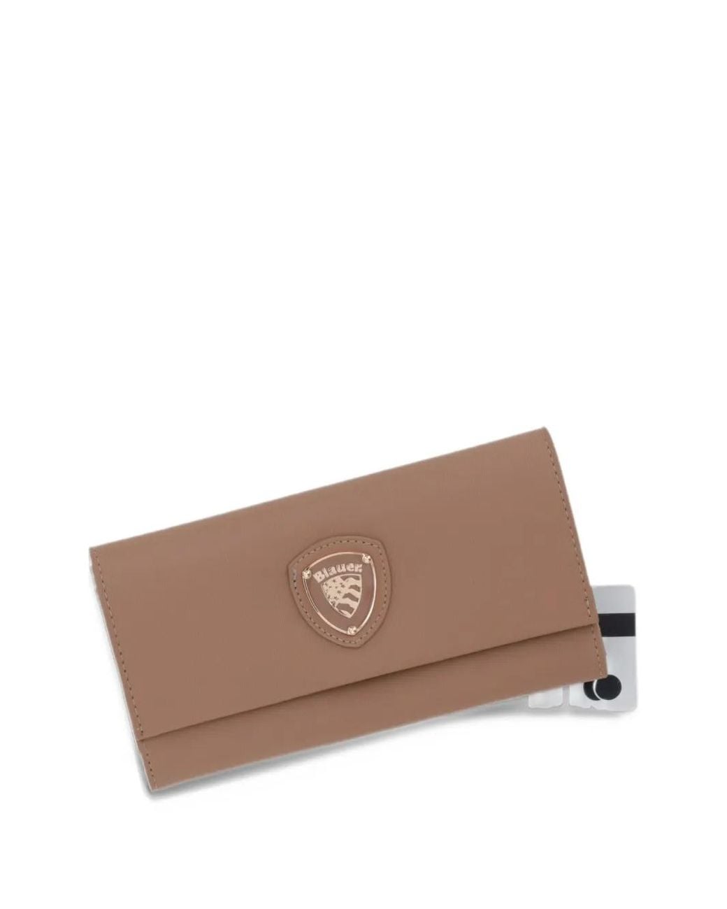 Portafoglio Jane Con Battente E Logo di Blauer in Brown