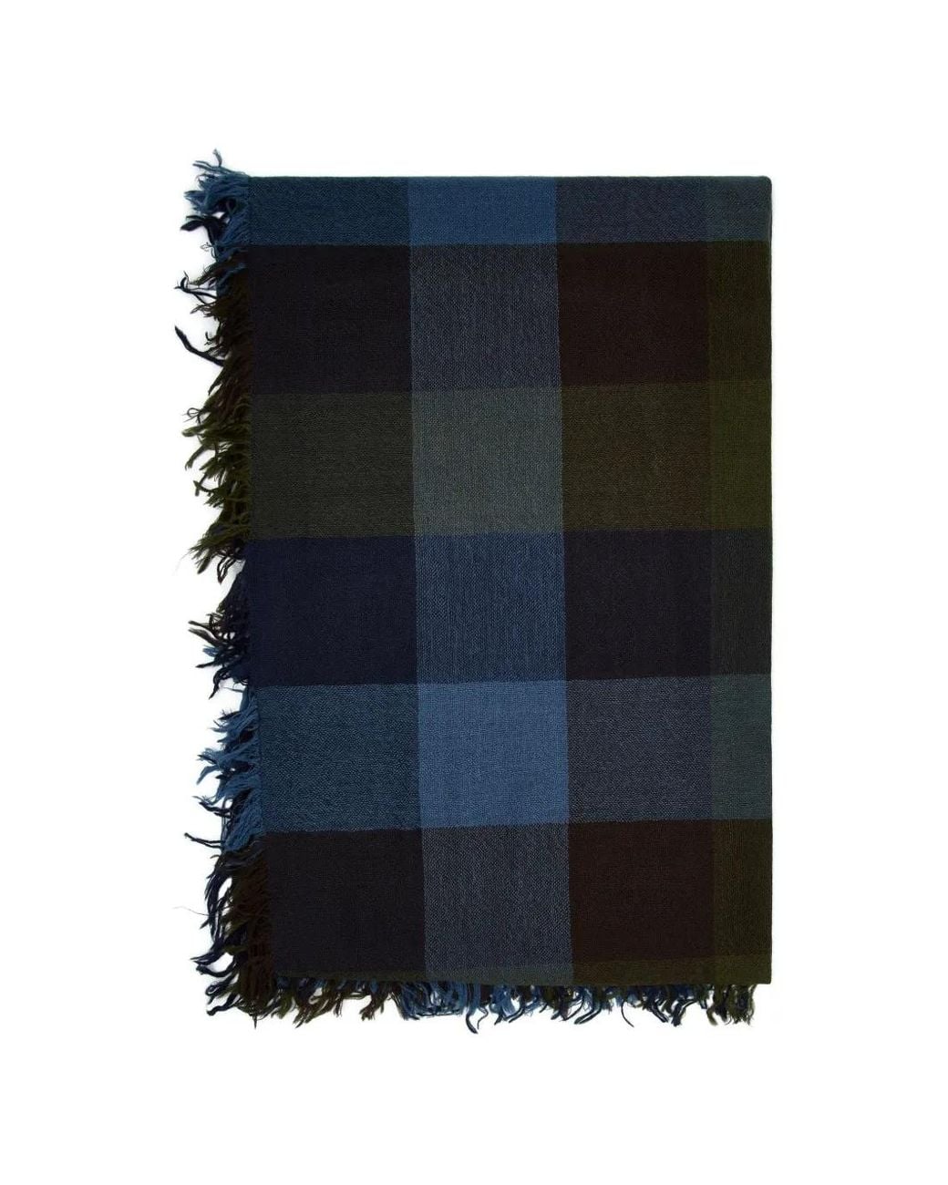 Faliero Sarti Blue Jimbo Check-Pattern Scarf