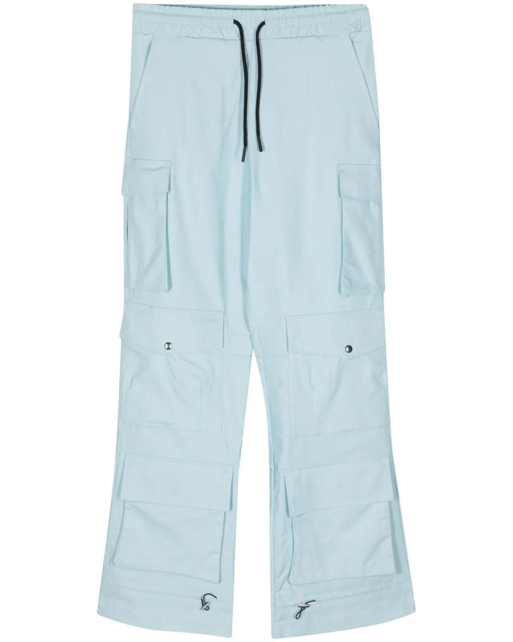 Mauna Kea Blue Straight-Leg Drawstring Cargo Trousers for men