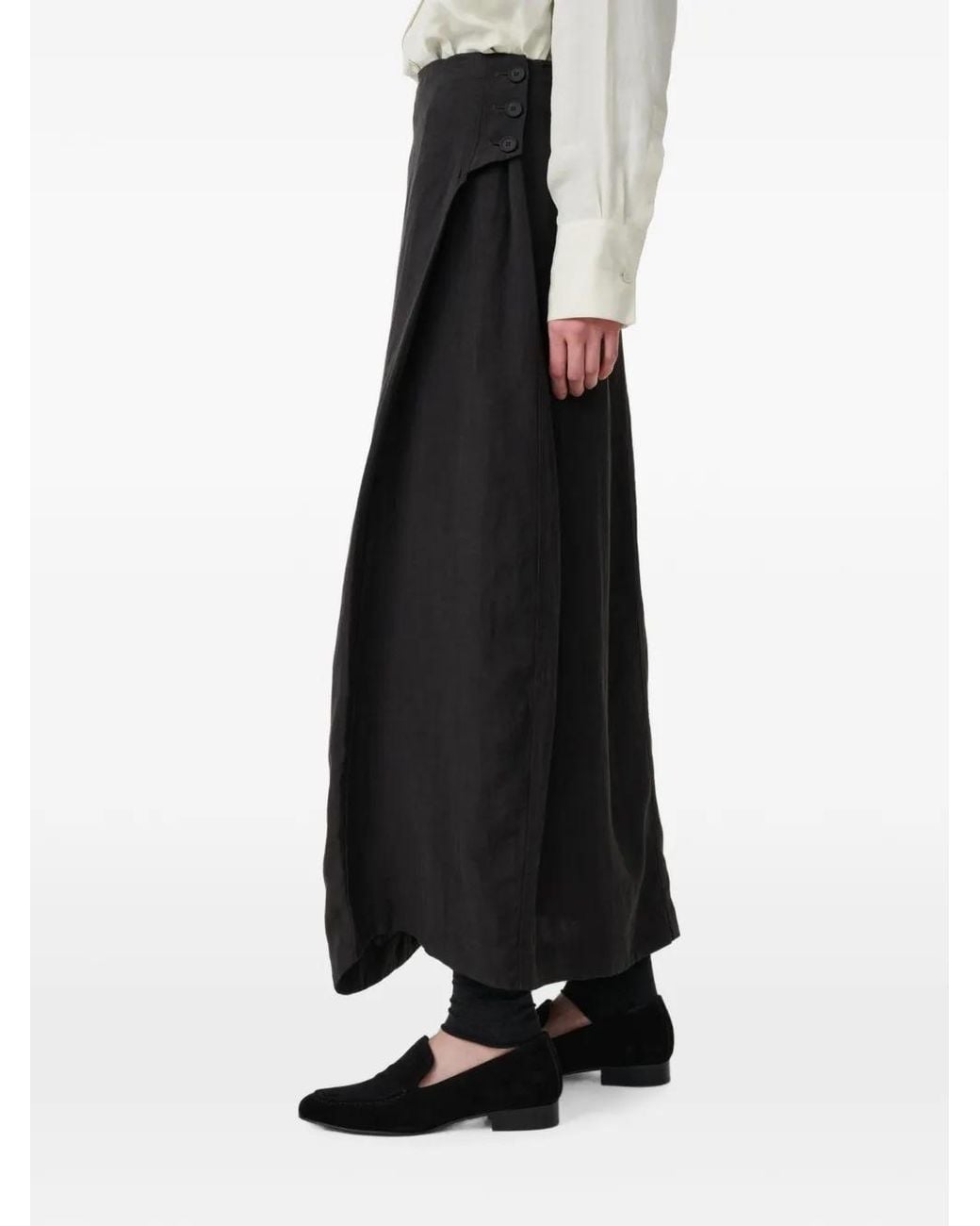Studio Nicholson Black Bryde Tapered Midi Skirt