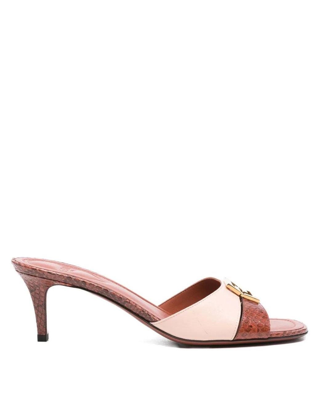 Fendi Pink 65Mm Ffold Heeled Sandals