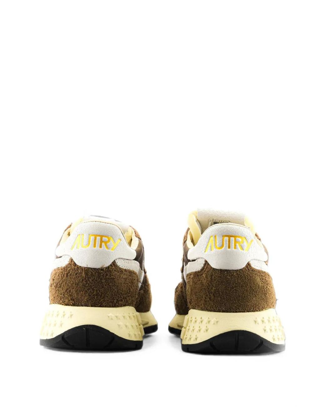 Autry Brown Reelwind Logo-Patch Low-Top Sneakers