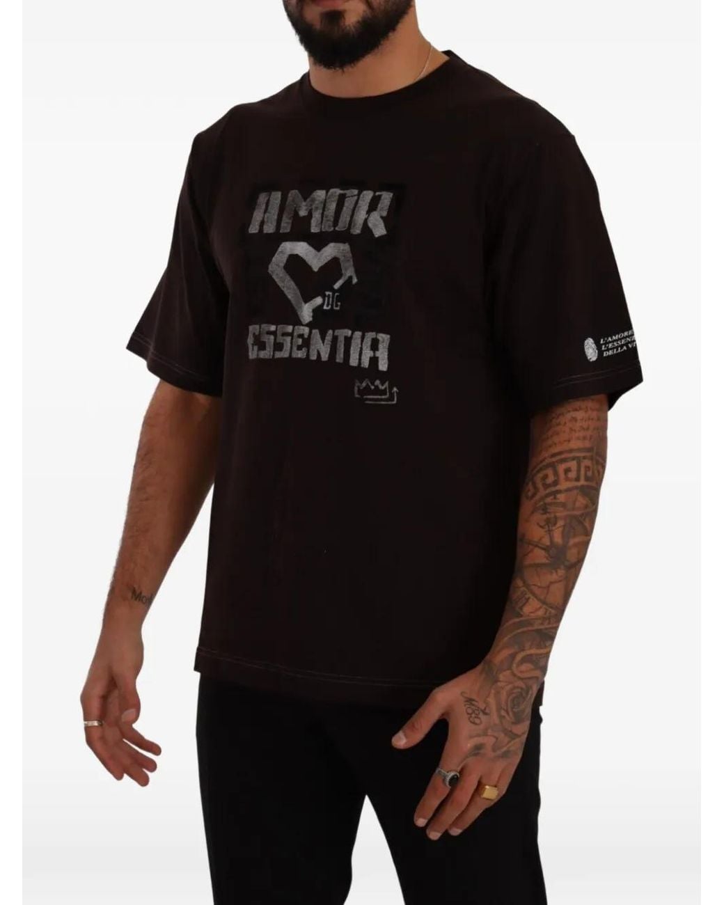 Dolce & Gabbana Black Graphic-Print T-Shirt for men