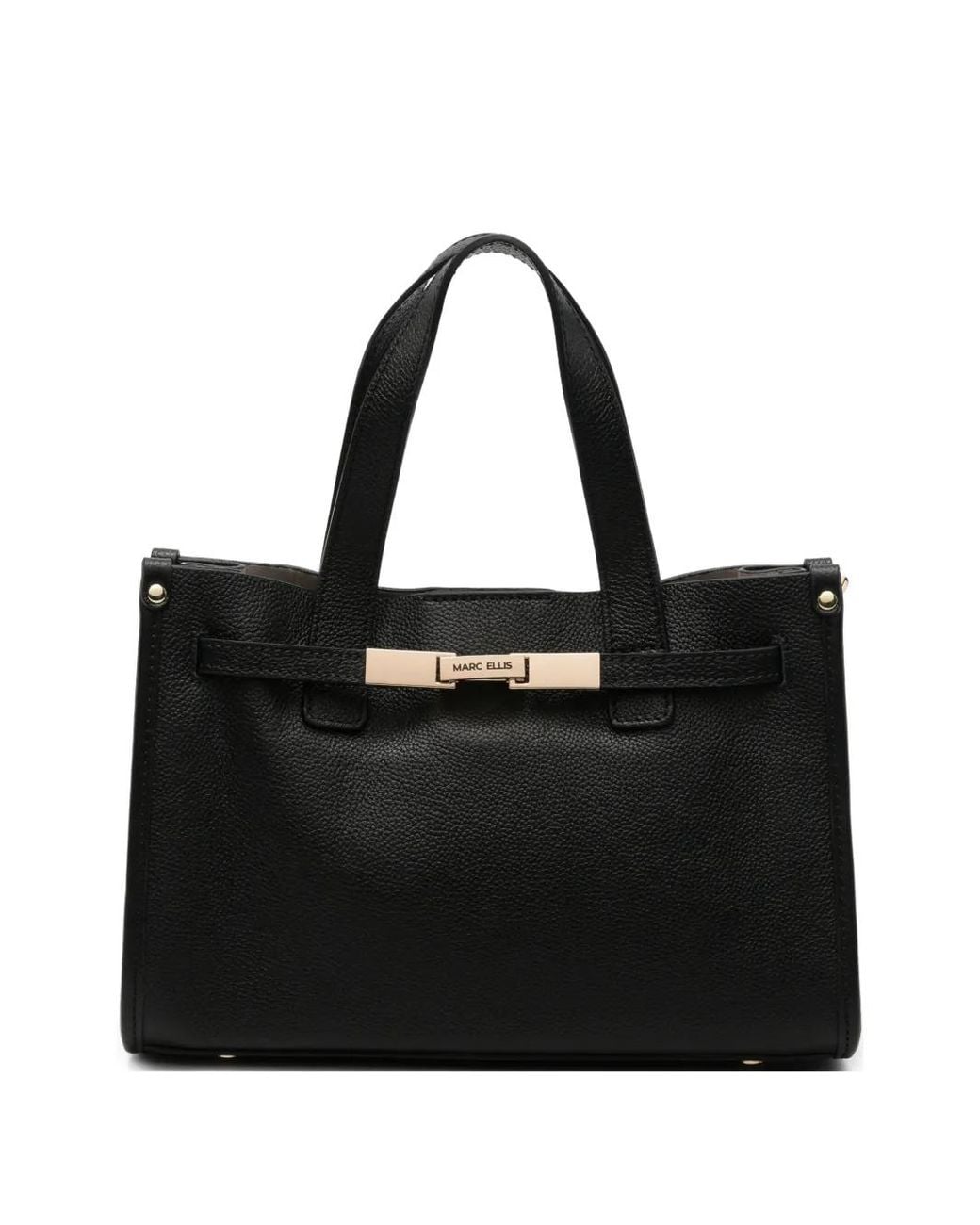 Marc Ellis Black Sac Cabas Grainé À Plaque Logo