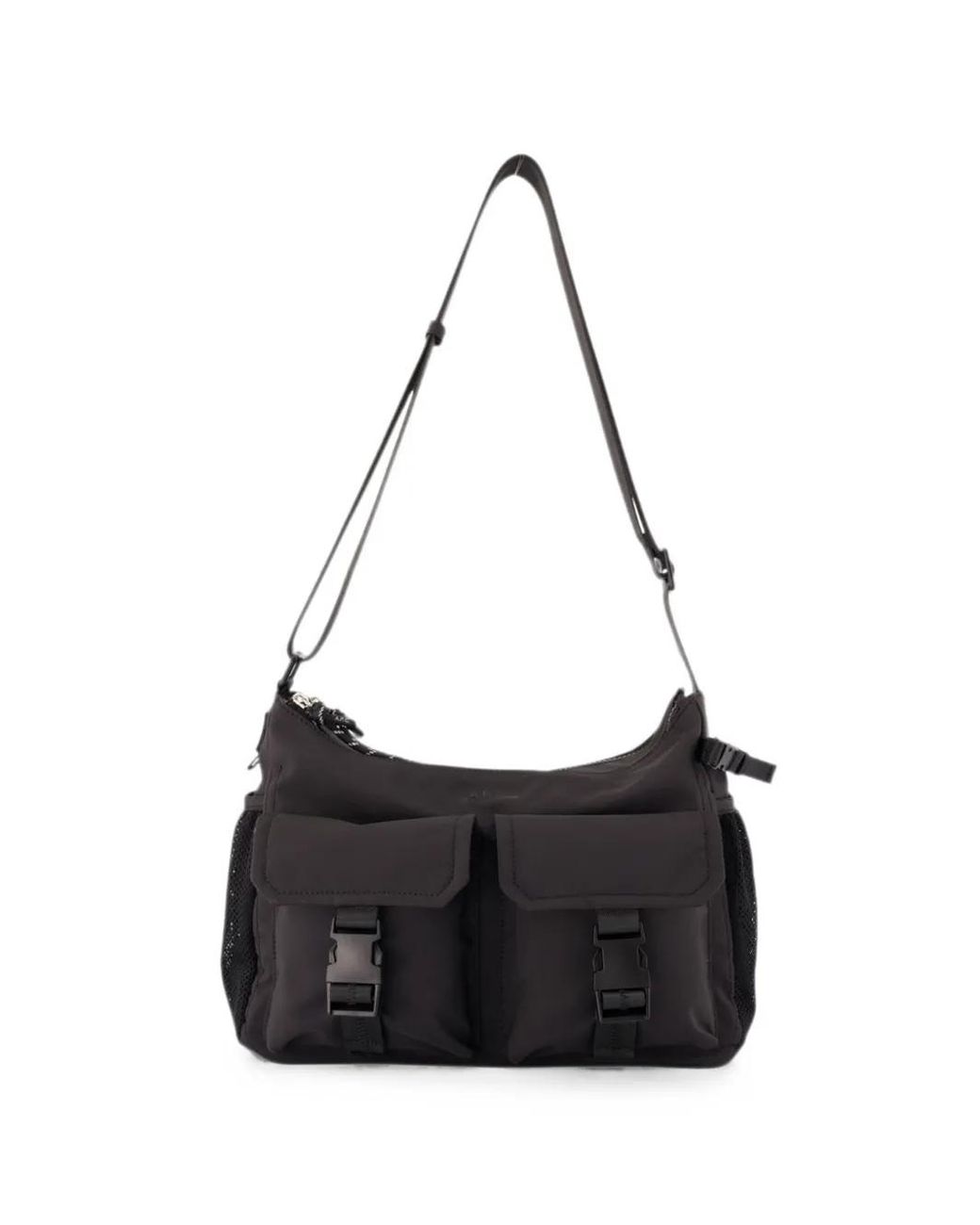 A.P.C. Black Trek Front-Pockets Shoulder Bag for men