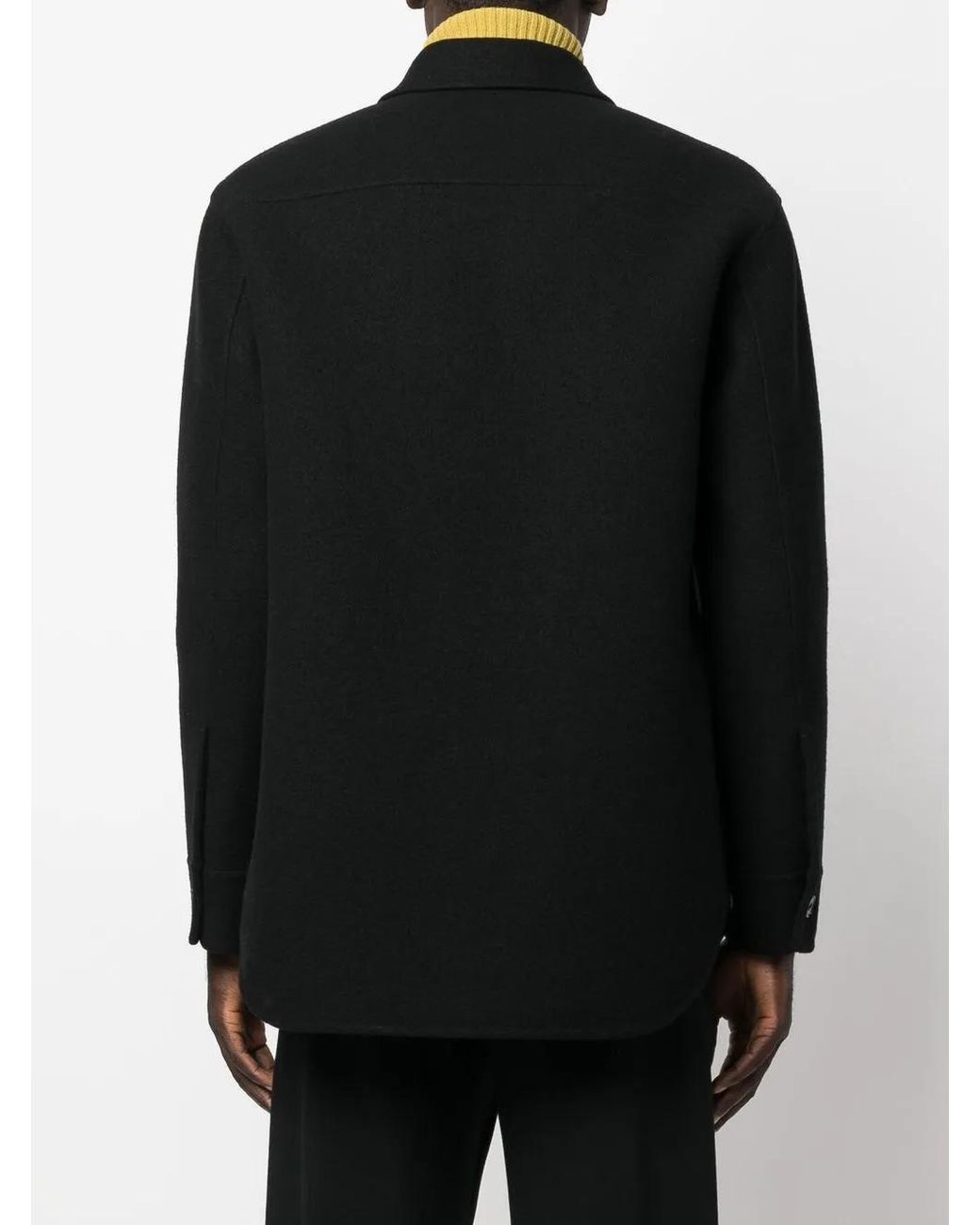 Jil Sander Wollen Shirtjack in het Black voor heren