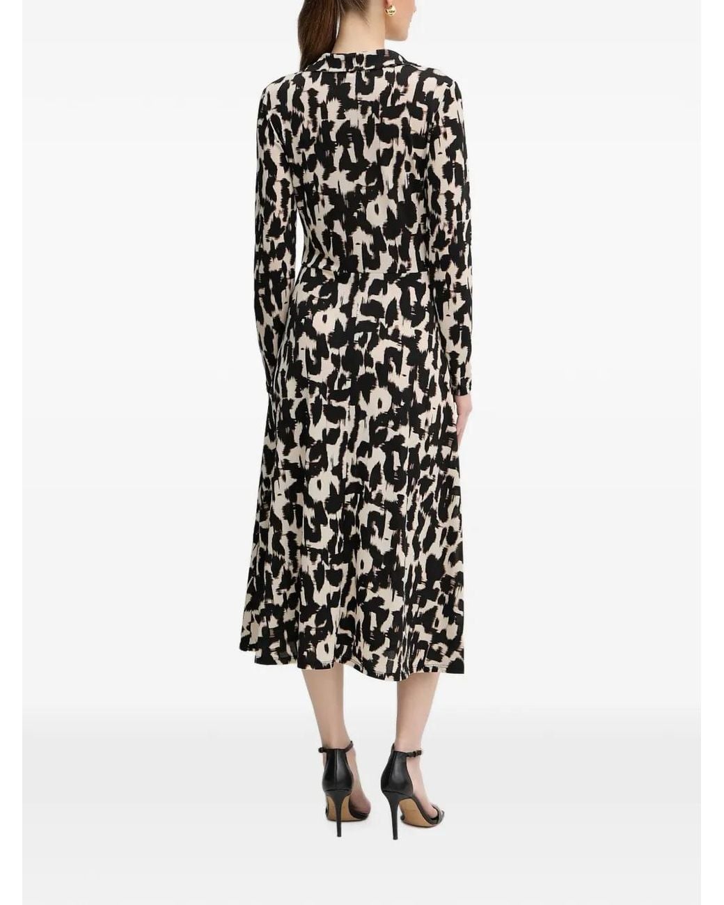 Morgan White Printed Midi Shirt Dress