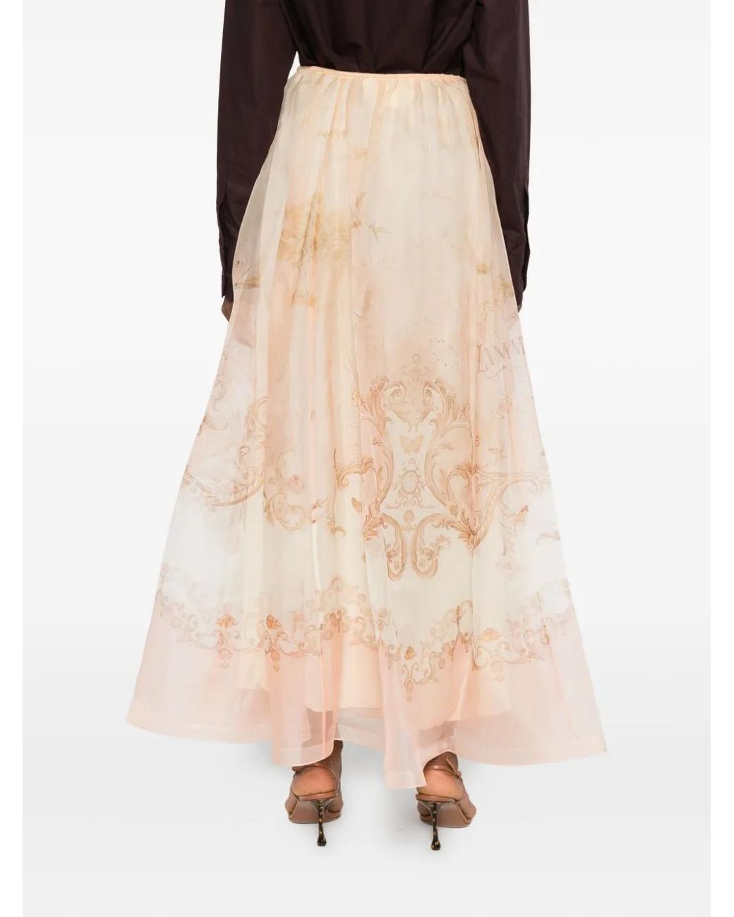 Zimmermann Natural Silk Pleated Skirt