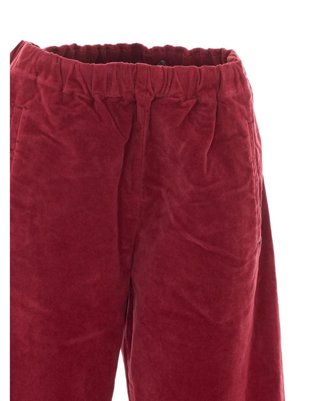 TRUE AVENUE Red Pantalon Ample Pensil En Velours