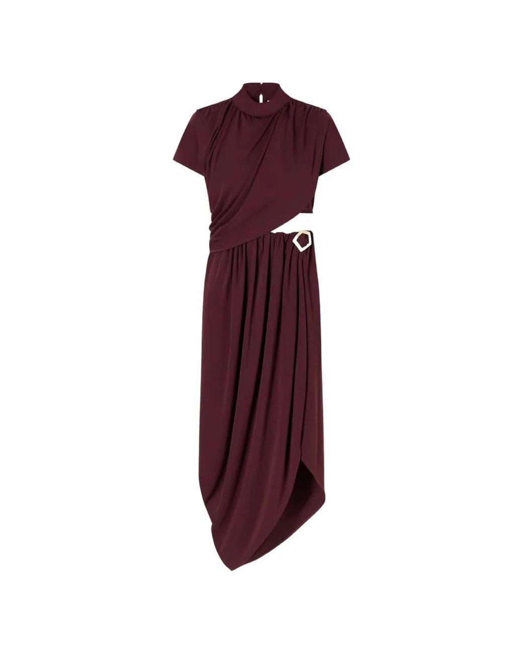 Violante Nessi Purple Pagani Buckle-Detail Dress
