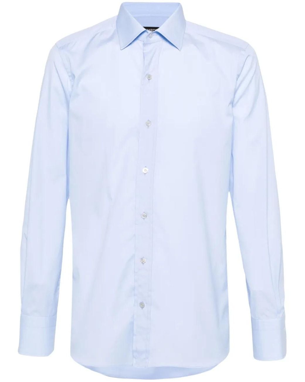 Tom Ford Blue Plain Cotton Shirt for men