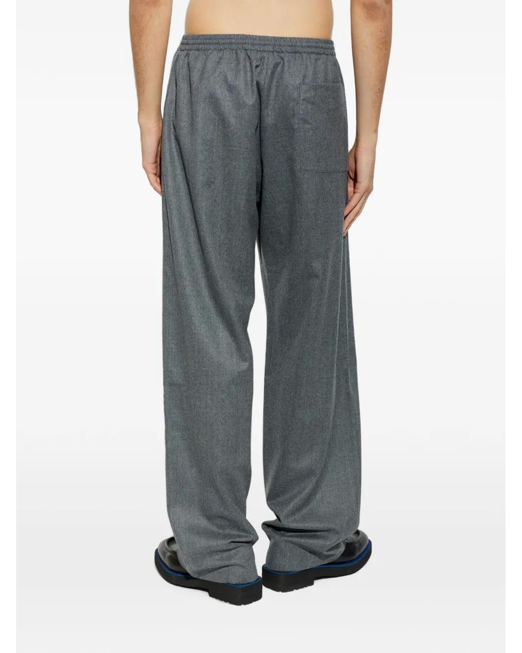 Lanvin Blue Fluid Wool Flannel Trousers for men