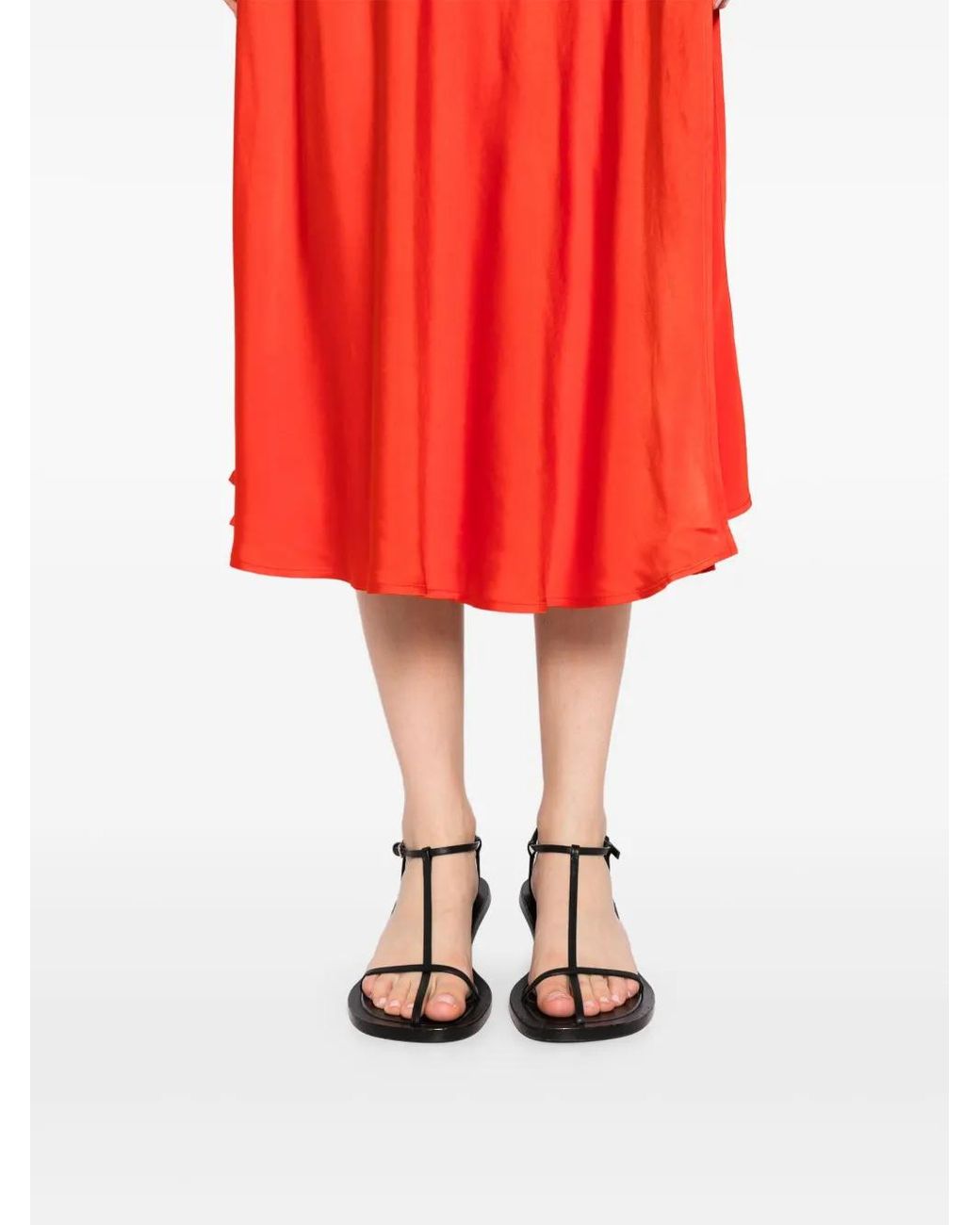 Jil Sander Orange Jupe À Coupe Mi-Longue