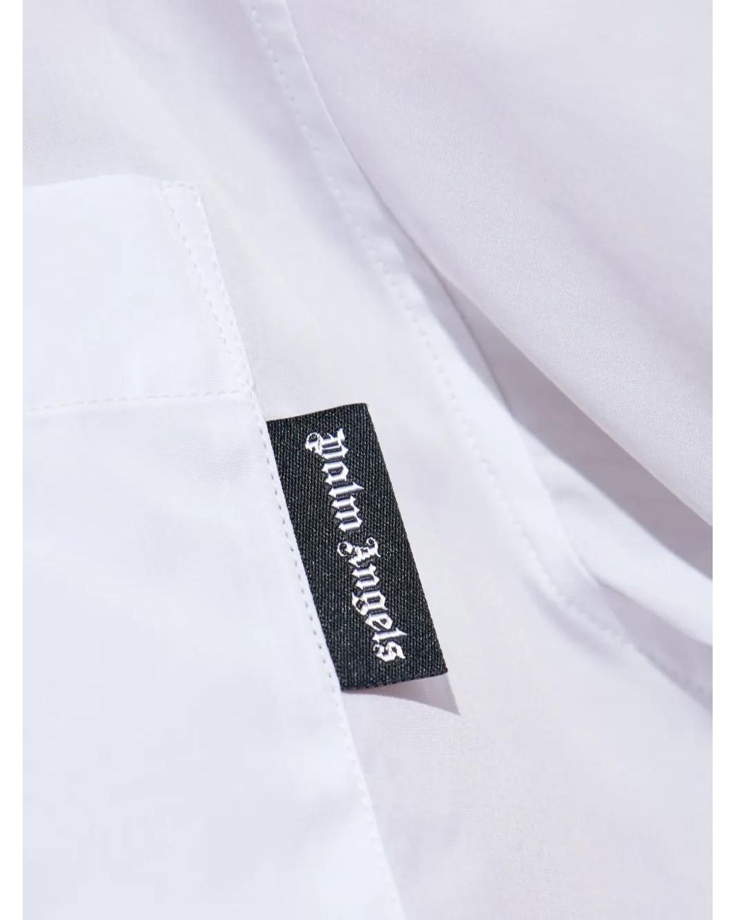 Palm Angels White Patch-Pocket Short-Sleeve Shirt for men