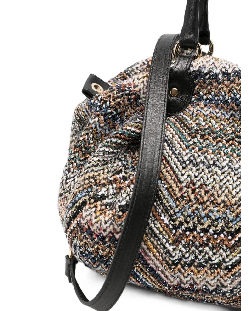 Missoni Gray Cabas En Maille À Motif Zig-Zag