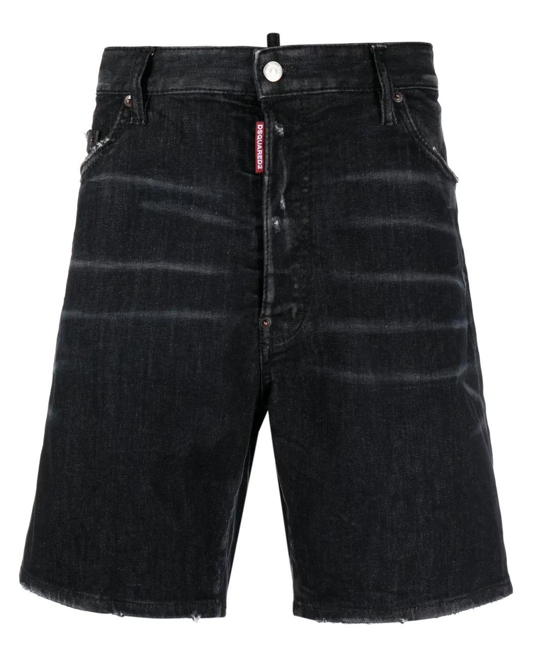 DSquared² Black Ciao Distressed Denim Shorts for men