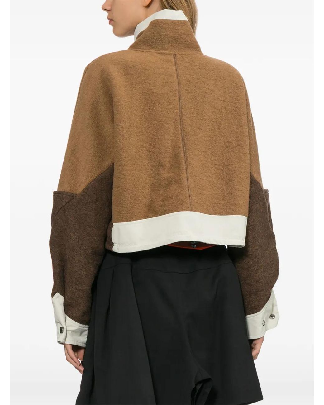 Toga Brown Colour-Block Panelled Jacket