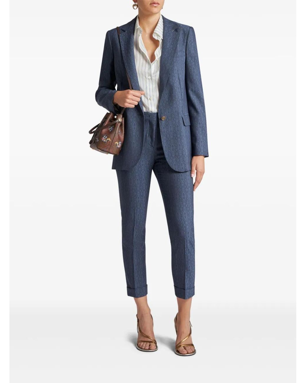 Etro Blue Wool Blazer