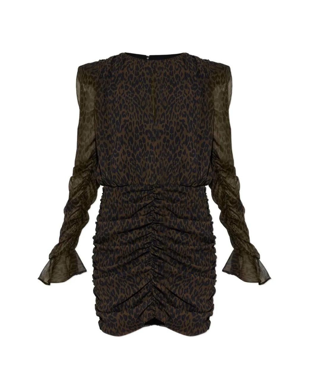 ROTATE BIRGER CHRISTENSEN Black Robe Courte Froncée À Fleurs Foncé
