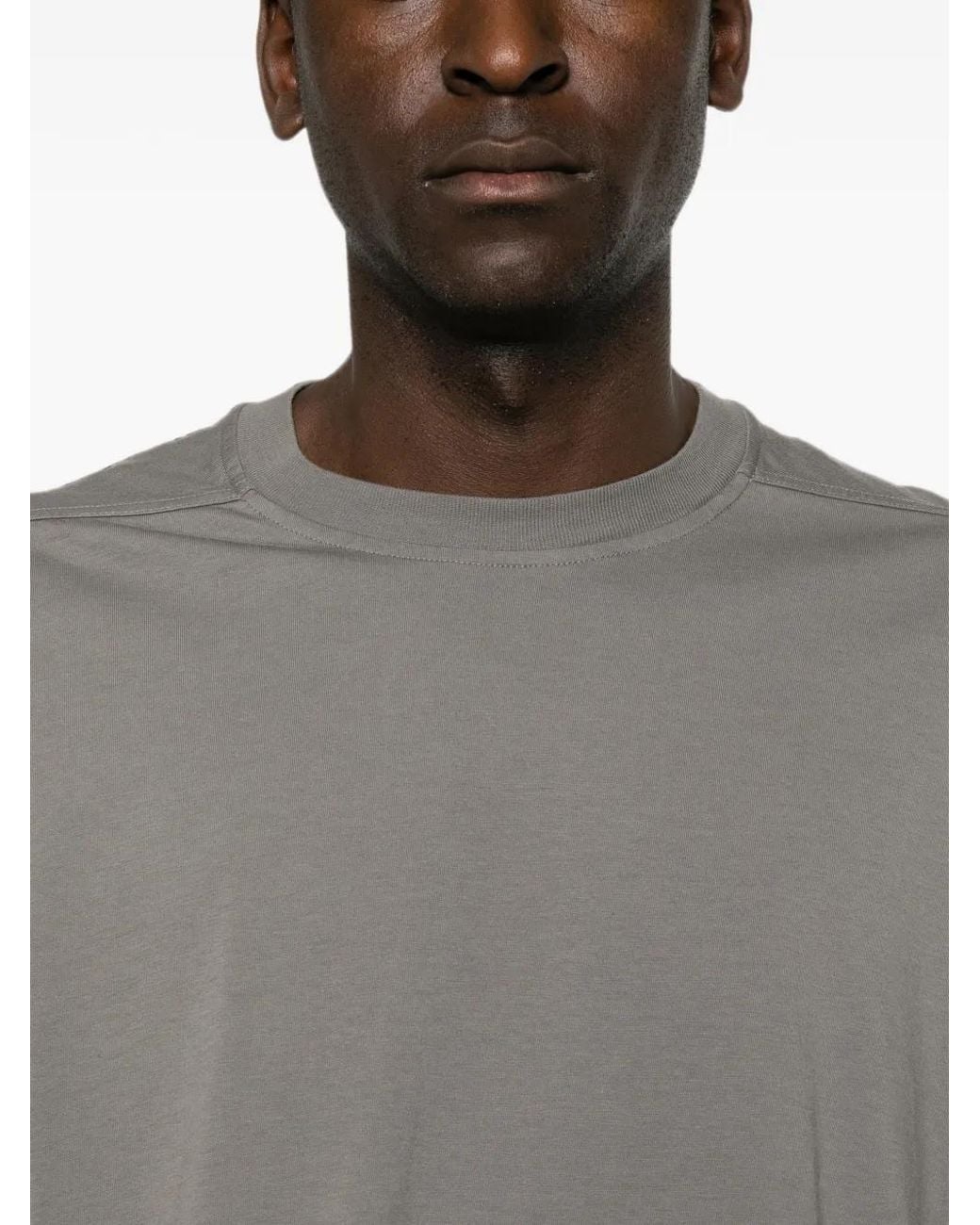 Rick Owens Gray T-Shirt Tommy En Coton À Coupe Oversize Et Bords Francs for men