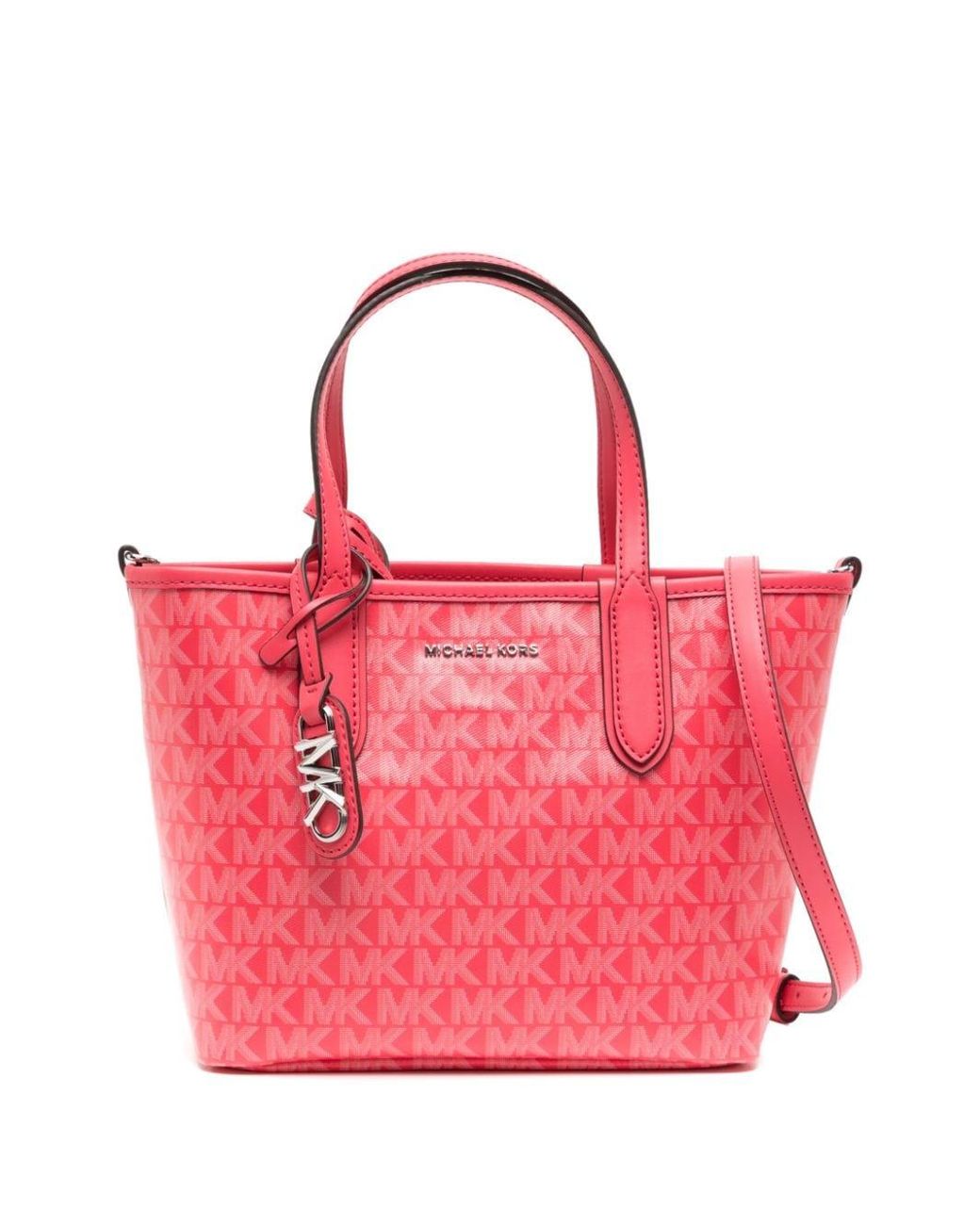 MICHAEL Michael Kors Monogram Leather Tote in Pink Lyst