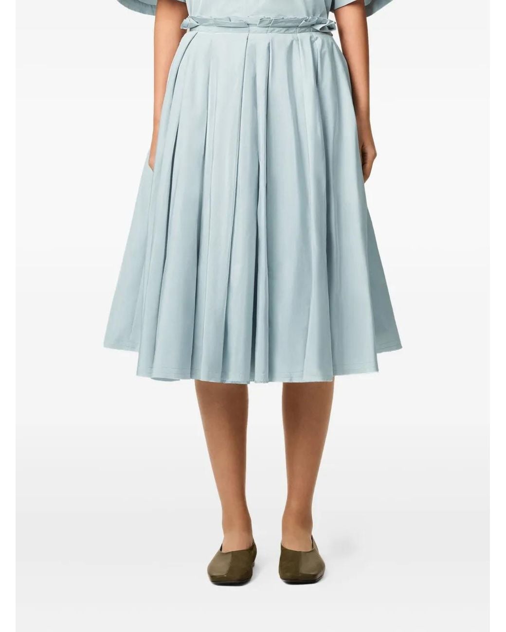 AMI Blue Corolla Midi Skirt