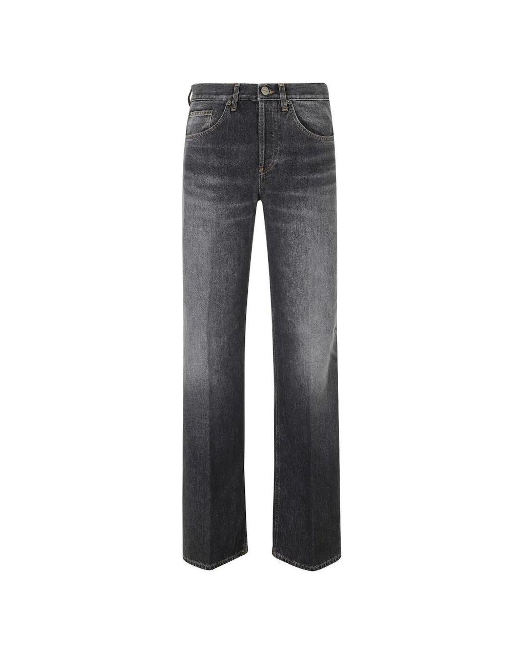 Dondup Gray Jacklyn Wide-Leg Jeans