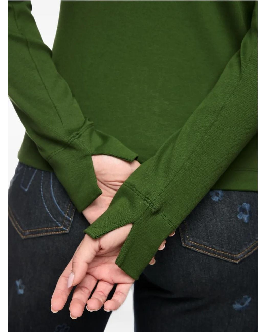 Marc Cain Green Button-Fastening Long-Sleeve T-Shirt