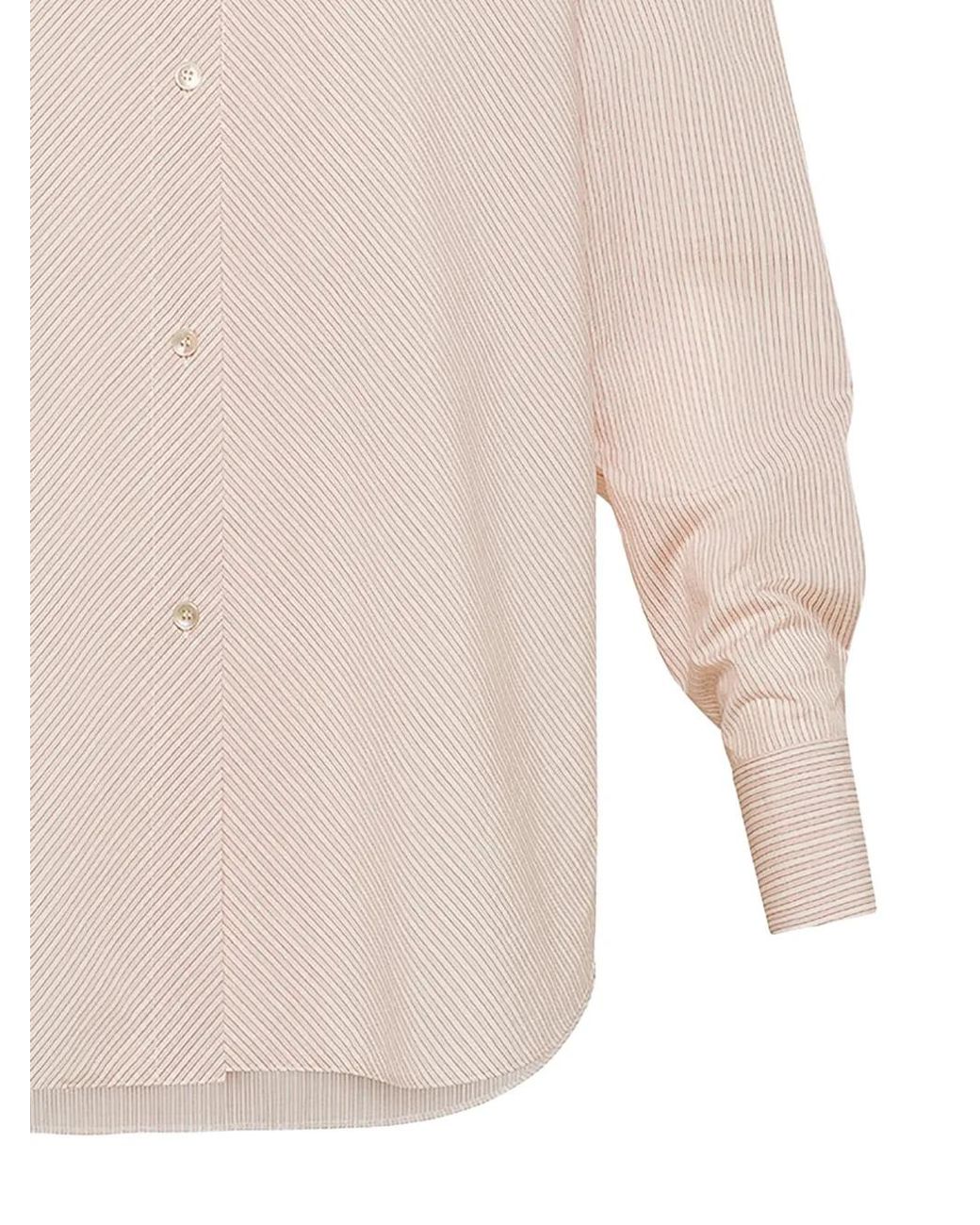 Forte_forte White Striped-Pattern Buttoned Shirt