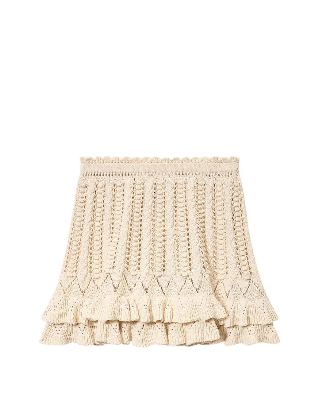 Isabel Marant Natural Ruffled Miniskirt