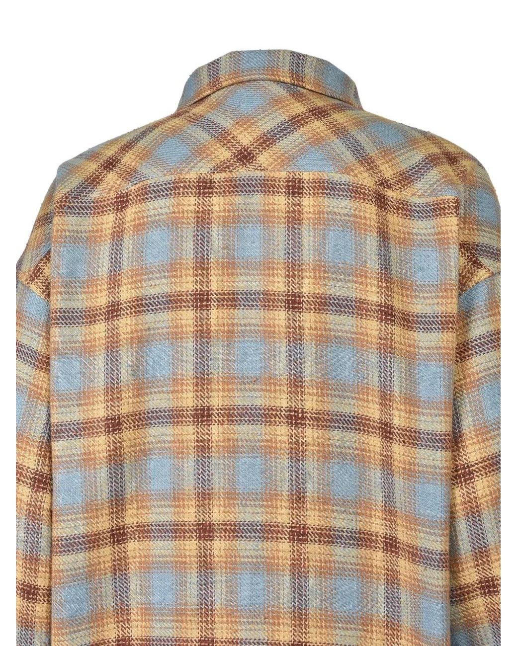 BREATH Yellow Check-Pattern Zip-Up Shirt Jacket for men