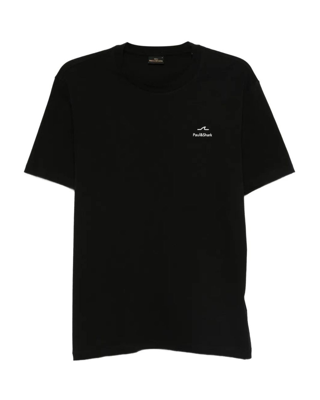 Paul & Shark Black Logo-Embroidered Cotton T-Shirt for men