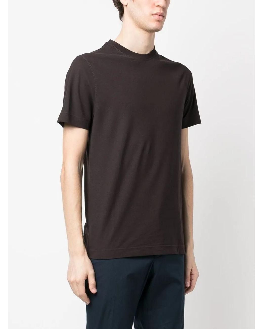 Zanone Black Basic Round-Neck T-Shirt for men