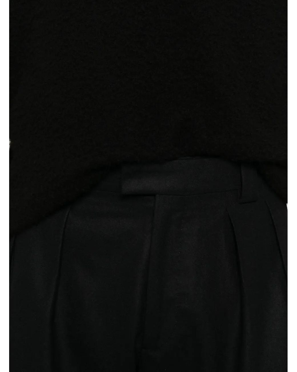 Berwich Black Pleated Wool Trousers for men