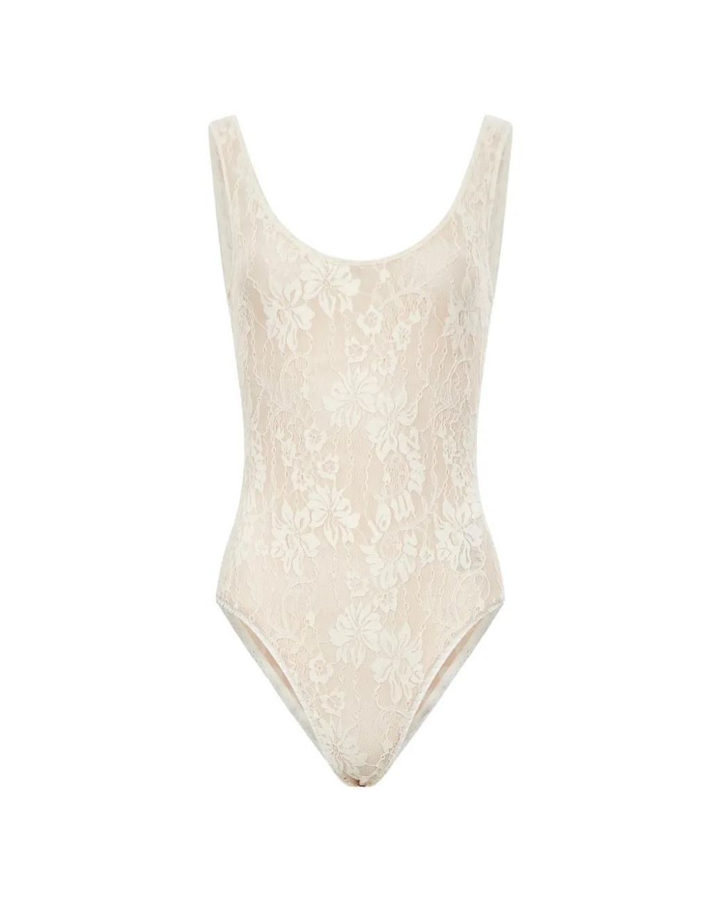 Zimmermann White Floral-Lace Bodysuit