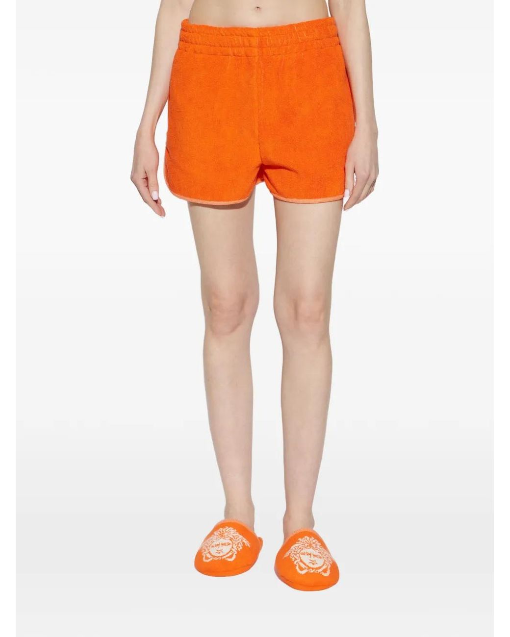 Versace Orange Elasticated Trim Shorts