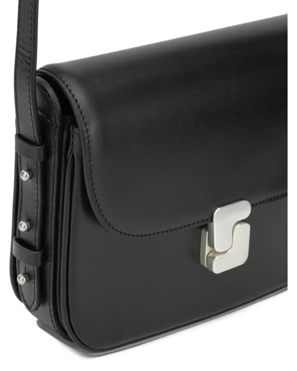 Soeur Black Small Leather Crossbody Bag