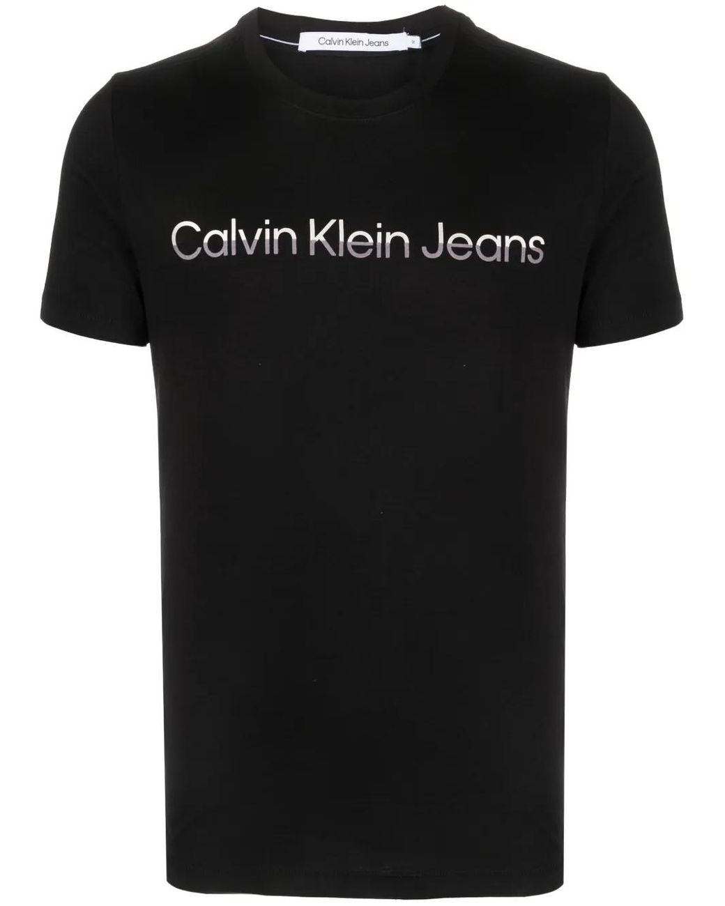 Calvin Klein Black Logo-Print Cotton T-Shirt for men