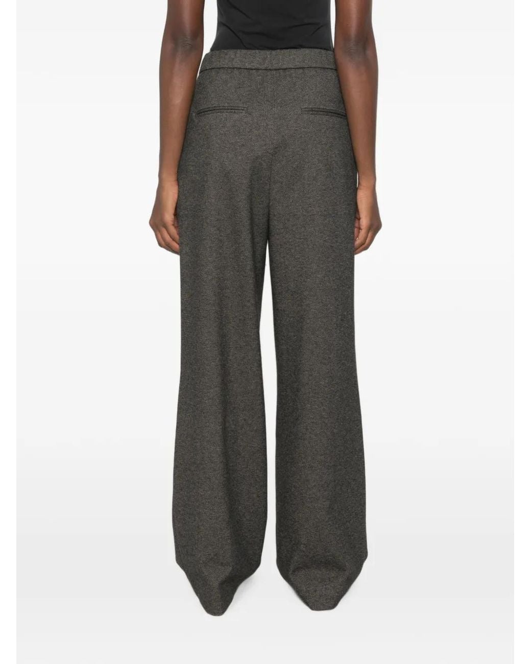 Herno Gray Pleated Tailored Trousers