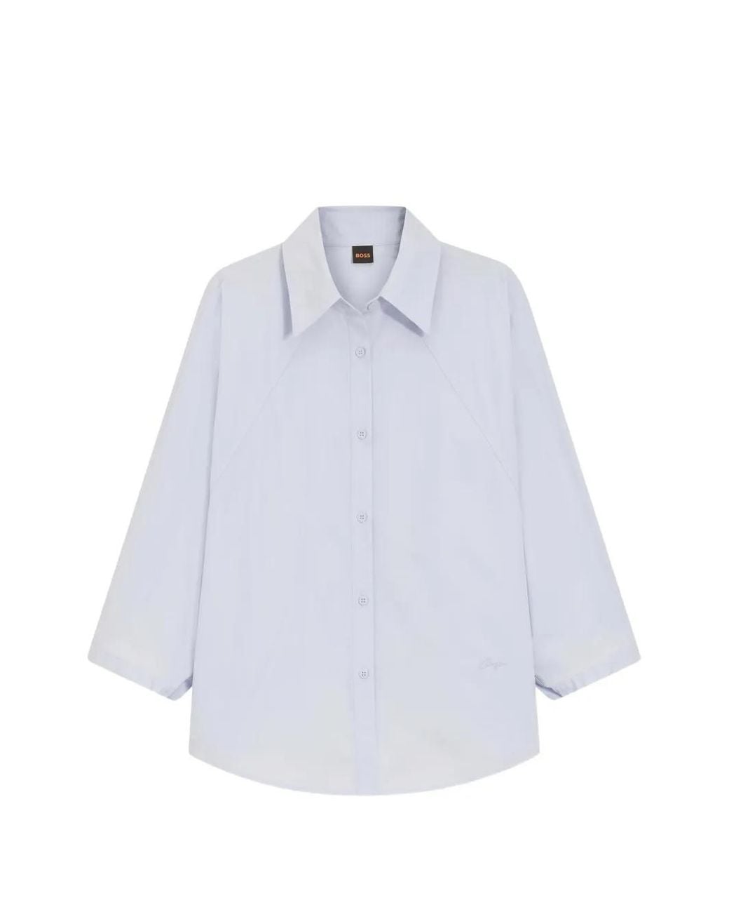 Boss White Relaxed-Fit Blouse