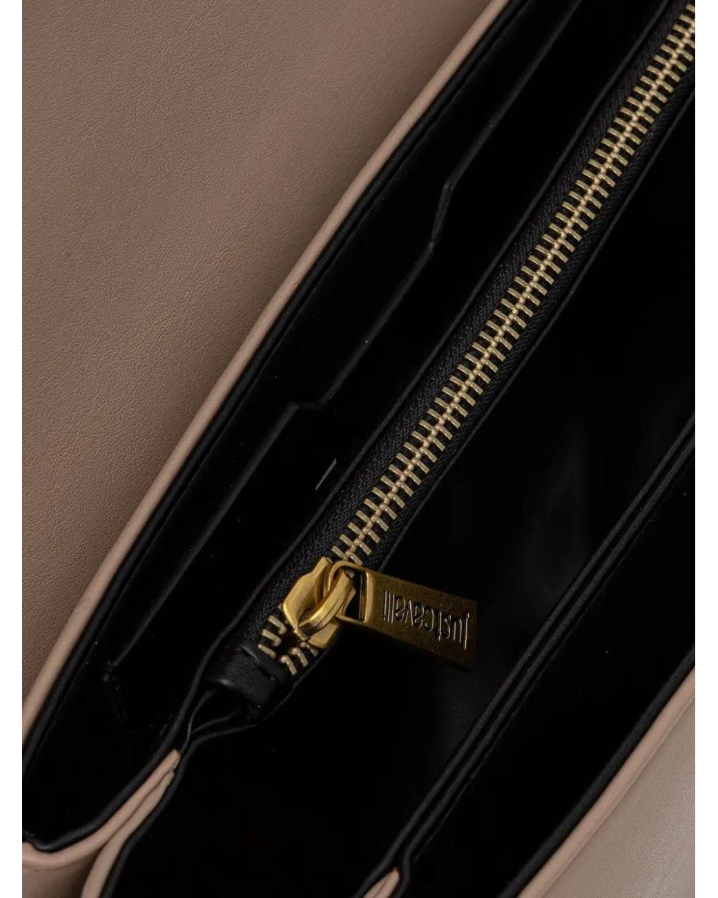 Just Cavalli Metallic Snake-Plaque Curved Tote Bag