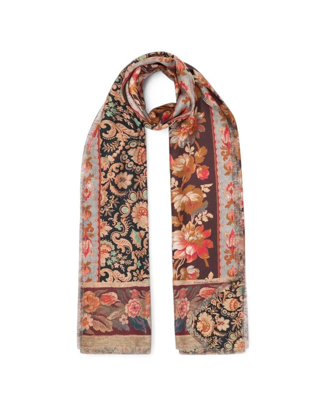 Pierre Louis Mascia Black Fancy Silk Scarf